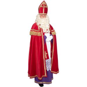 Sinterklaas kostuum katoenfluweel met koker mijter voor volwassenen