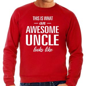 Awesome Uncle / oom cadeau trui rood voor heren