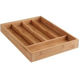 Bestekbak/keuken organizer 5-vaks bamboe hout - 34 x 25 cm