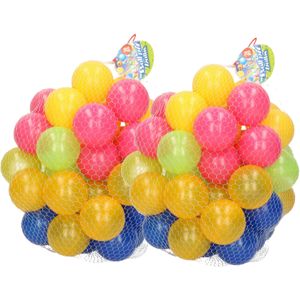 Kunststof Ballenbak Ballen 100x Stuks 6 cm Vrolijke Kleurenmix - Speelgoed Ballenbakballen Gekleurd