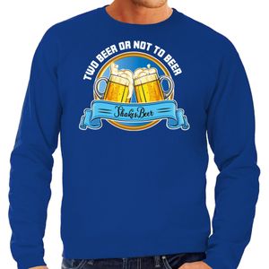 Bellatio Decorations Apres ski sweater heren - two beer or not to beer - blauw - wintersport - bier