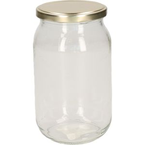 Luchtdichte weckpotten transparant glas 900 ml - goud