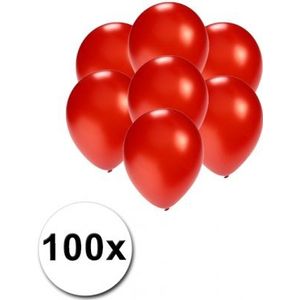 100x Mini ballonnen rood metallic