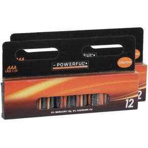 Powerful Batterijen - AAA type - 24x stuks - Alkaline