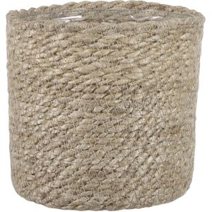 Mica Decorations Plantenpot - rotan - bruin - plantenmand - 14 x 14 cm