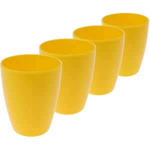 8x drinkbekers kunststof 340 ml geel