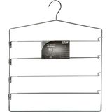 Set van 2x stuks metalen kledinghanger/broekhanger voor 4 broeken 37 x 48 cm