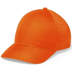 Oranje 6-panel baseballcap voor volwassenen