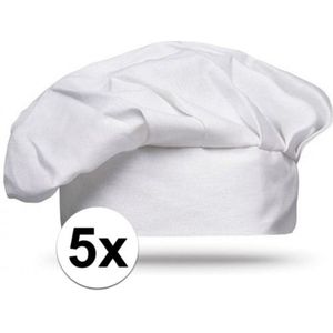 5x Witte kookclub chef muts