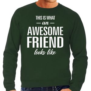 Awesome Friend / vriend kado sweater groen voor heren