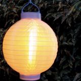 3x stuks solar buitenlampion / buitenlampionnen wit met realistisch vlameffect 20 cm