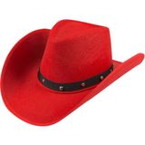 Boland Carnaval verkleed Cowboy hoed Billy Boy - rood - volwassenen - Western thema