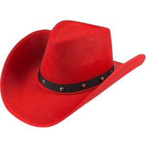 Boland Carnaval verkleed Cowboy hoed Billy Boy - rood - volwassenen - Western thema