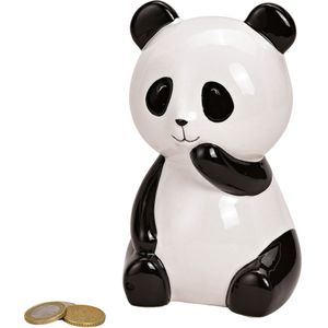 Panda dieren spaarpotten zwart/wit 15 cm