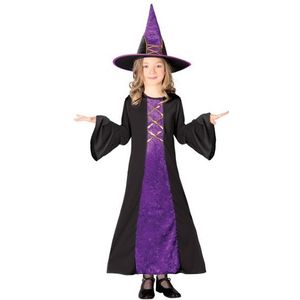 Paarse heksenjurk halloween kostuum meisjes