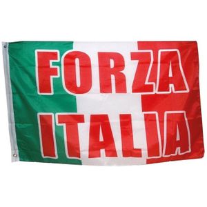 Italiaanse vlaggen met Forza Italia