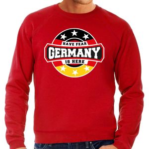 Have fear Germany / Duitsland is here supporter trui / kleding met sterren embleem rood voor heren