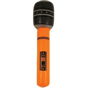 Opblaasbare microfoon oranje 40 cm