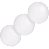 Set van 3x stuks groot formaat witte ballon met diameter 60 cm