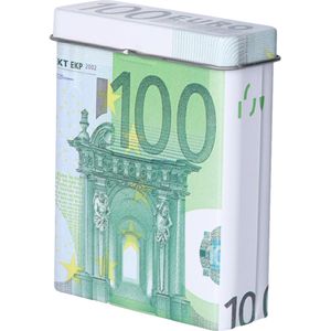 Sigarettendoosje of klein blikje - metaal - 100 euro