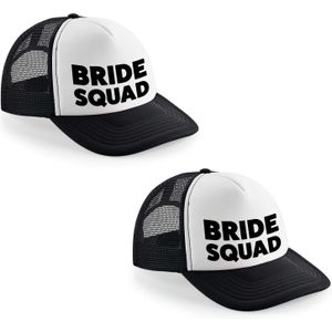 8x stuks bride Squad vrijgezellen snapback cap/ truckers petje zwart dames