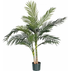 Groene Areca/goudpalm palmen kunstplanten 120 cm met zwarte pot