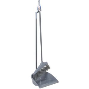 Lifetime clean Stoffer en Blik - Lange Steel - Rubber rand - Grijs