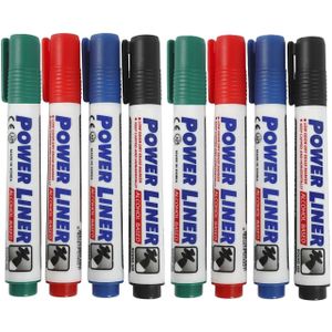 Whiteboard markers/stiften Power Liners - 2x -Â in 4 kleuren - punt van 4 mm