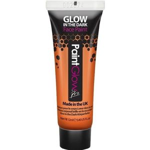 Fel/neon oranje Holland schmink/make-up Glow in the Dark tube 12 ml