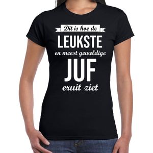 Leukste juf kado shirt voor verjaardag van een lerares zwart dames