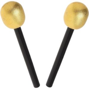 Set van 2x stuks gouden nep microfoon popster