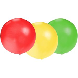 Bellatio Decorations 15x groot formaat ballonnen rood/groen/geel met diameter 60 cm