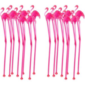 Concorde Roerstaafjes - 24x - met flamingo - 19 cm - herbruikbaar