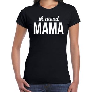 Ik word mama t-shirt zwart voor dames - Cadeau aanstaande moeder/ zwanger