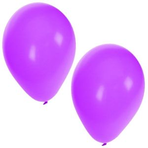 15x stuks Paarse party ballonnen 27 cm