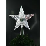Gerimport Kerstboom ster piek - met licht - knipperfunctie - kunststof - 21 cm