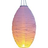 1x stuks solar buitenlampion / buitenlampionnen wit met realistisch vlameffect 30 x 50 cm