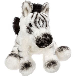 Suki Gifts Pluche knuffeldier Zebra - wit/zwart - 13 cm - safari thema
