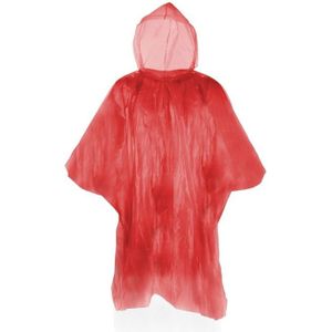 Voordelige noodponcho rood