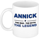 Naam cadeau mok/ beker Annick The man, The myth the legend 300 ml