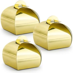 PartyDeco cadeaudoosje Bonbon Goud - Bruiloft - 50x - goud - 6 x 6 cm