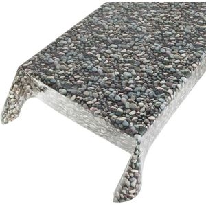 Buiten tafelkleed/tafelzeil gekleurde stenen 140 x 245 cm - Rechthoekig - Tuintafelkleed tafeldecoratie