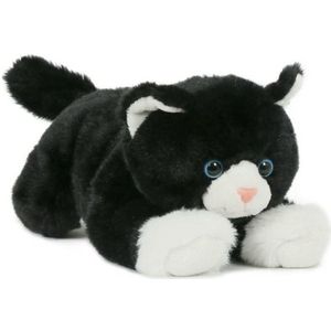 Pluche speelgoed poes/kat knuffeldier zwart/wit 25 cm