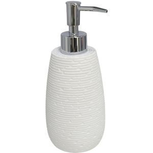 Zeeppompje/zeepdispenser wit kunststof 19 cm - Navulbare zeep houder - Toilet/badkamer accessoires