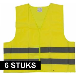 6x Neon geel veiligheidsvest voor volwassenen