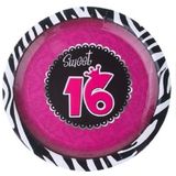 32x stuks Sweet 16 sixteen bordjes van karton