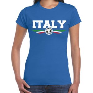 Italie / Italy landen / voetbal shirt met wapen in de kleuren van de Italiaanse vlag blauw voor dames