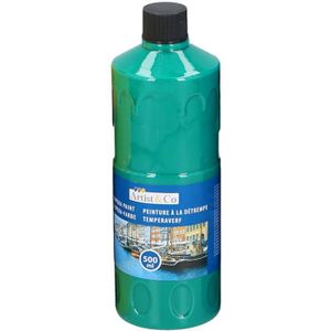 1x Groene acrylverf / temperaverf fles 500 ml hobby/knutsel verf