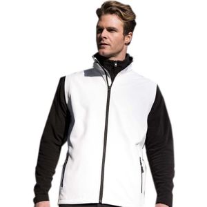 Mouwloze softshell sport vesten wit voor heren