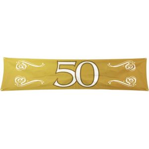 Gouden 50 jaar spandoek 180 x 40 cm